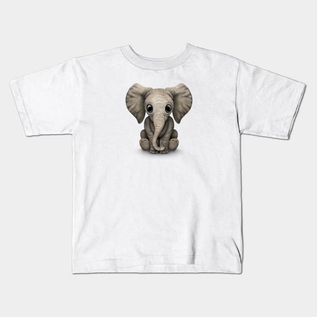 Cute Baby Elephant Calf Kids T-Shirt by jeffbartels